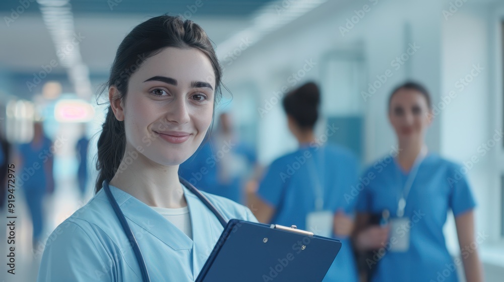 The nurse with clipboard. The nurse with clipboard.