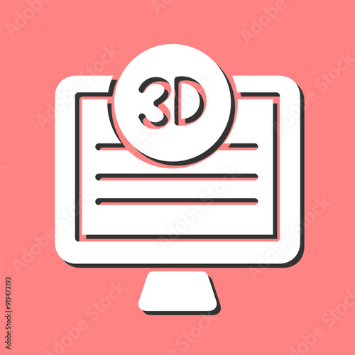 3D Quality Screen Vector Icon