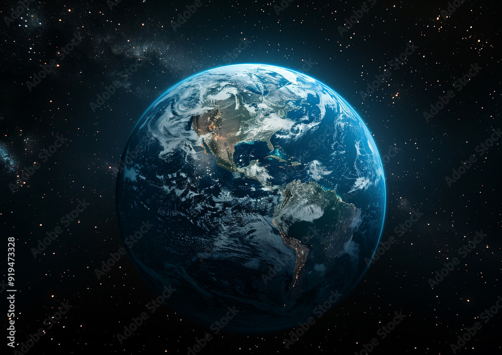 Obraz premium View of planet Earth from dark space