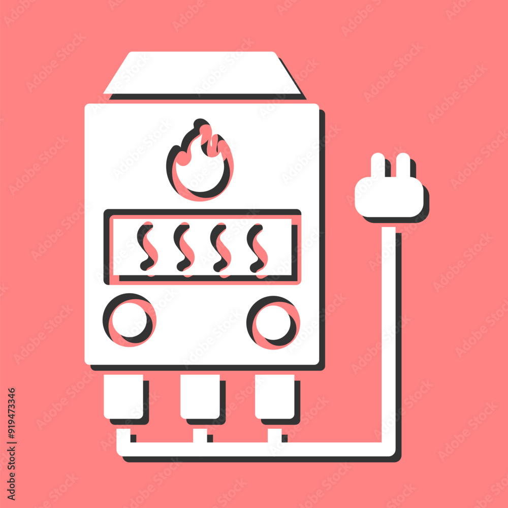 Electric Furnace Vector Icon Electric Furnace Vector Icon