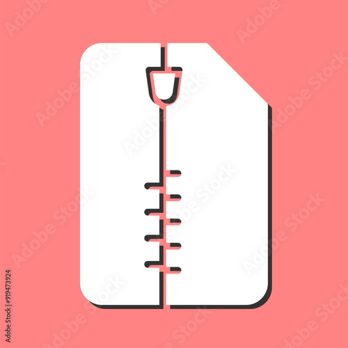 Zipped Document Vector Icon