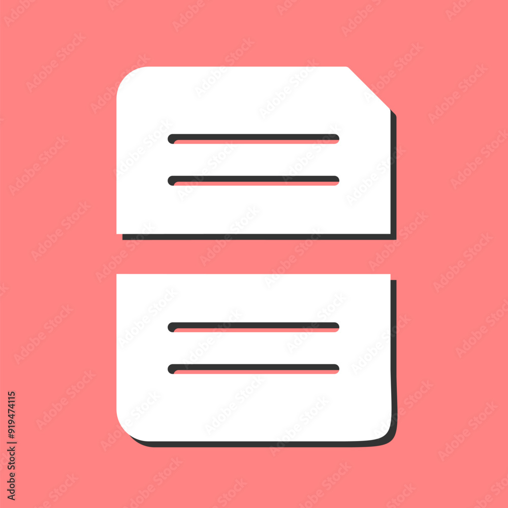 Split Document Vector Icon Split Document Vector Icon