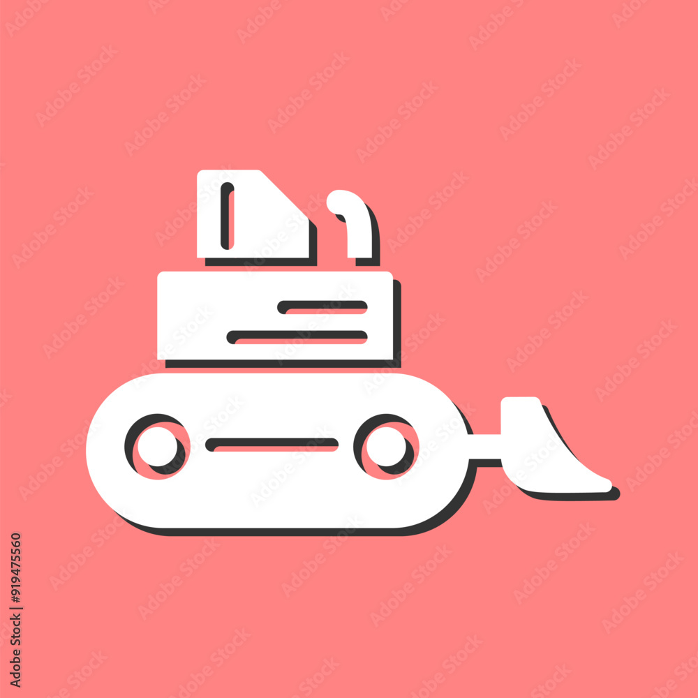 Bulldozer Vector Icon Bulldozer Vector Icon