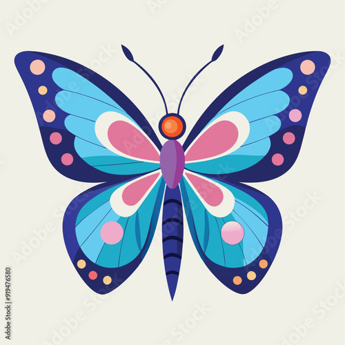 vector illustration of a butterfly that has wide wings and a charming color. a colorful butterfly with a colorful pattern on it. Abstract Butterfly Wings. Exotic Moth Decor. Elegant Flying Insect.