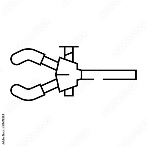extension clamps chemical glassware lab line icon vector. extension clamps chemical glassware lab sign. isolated contour symbol black illustration