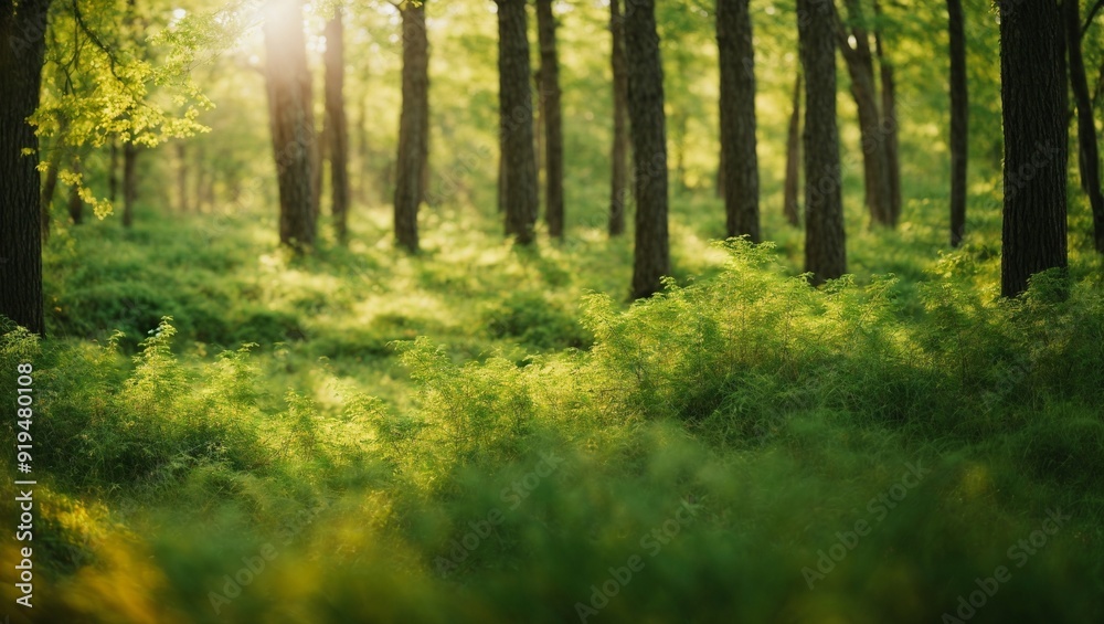 Obraz premium Golden Hour in Emerald Forest 