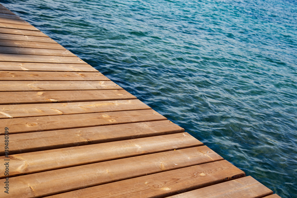 Wooden pier on the sea background, copy space Wooden pier on the sea background, copy space
