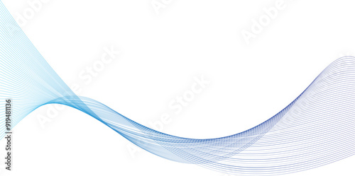 Abstract  gradient waves on white background, vector illustration, Simple wavy lines pattern, Modern banner template with space for text. Suit for brochure, cover, poster, flyer, website