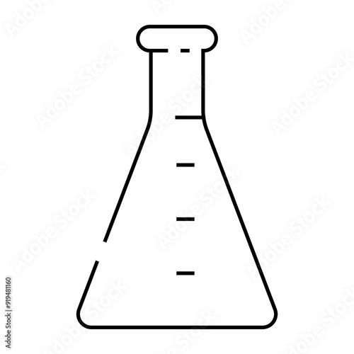erlenmeyer flask chemical glassware lab line icon vector. erlenmeyer flask chemical glassware lab sign. isolated contour symbol black illustration