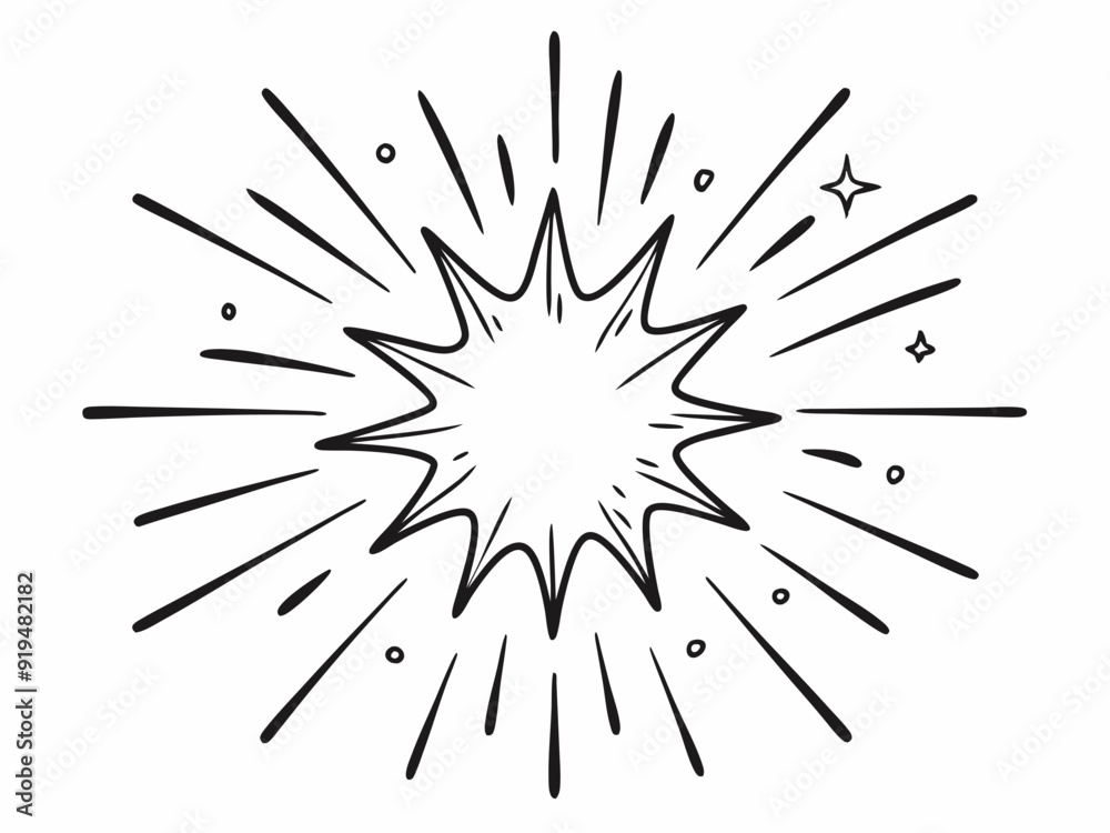 Hand-drawn rays and explosion. Doodle brush ornament lines and surprise symbol. Sun burst, shocked frame, shine starburst elements on white background. Vector set
Hand-drawn rays and explosion. Doodle brush ornament lines and surprise symbol. Sun burst, shocked frame, shine starburst elements on white background. Vector set