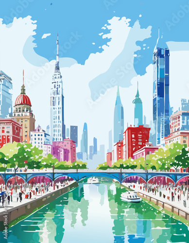 Lienzo de una ciudad 