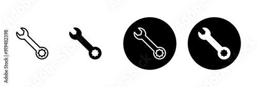 wrench icon vector isolated on white background. Wrench vector icon. Spanner symbol