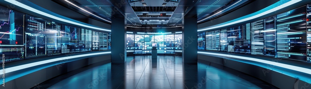 Futuristic data center with advanced technology and servers, showcasing a modern digital environment with glowing lights. Futuristic data center with advanced technology and servers, showcasing a modern digital environment with glowing lights.