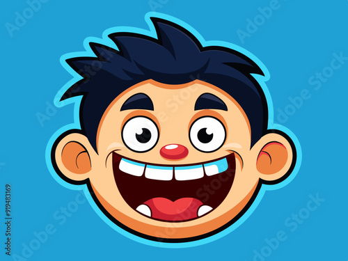 Cartoon face expression. Emotional comic face with eyes, mouths, tongue and teeth. Concept caricature feeling. Happy, sad and angry characters emotions. Vector set
