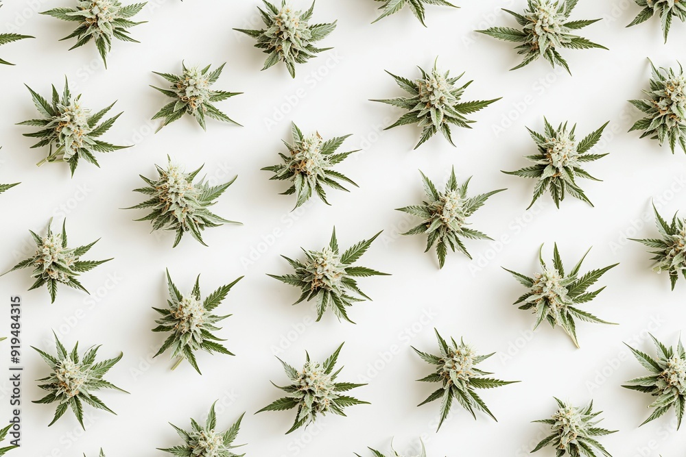 A vibrant pattern of green plants arranged symmetrically on a clean white background, perfect for nature-themed designs. A vibrant pattern of green plants arranged symmetrically on a clean white background, perfect for nature-themed designs.