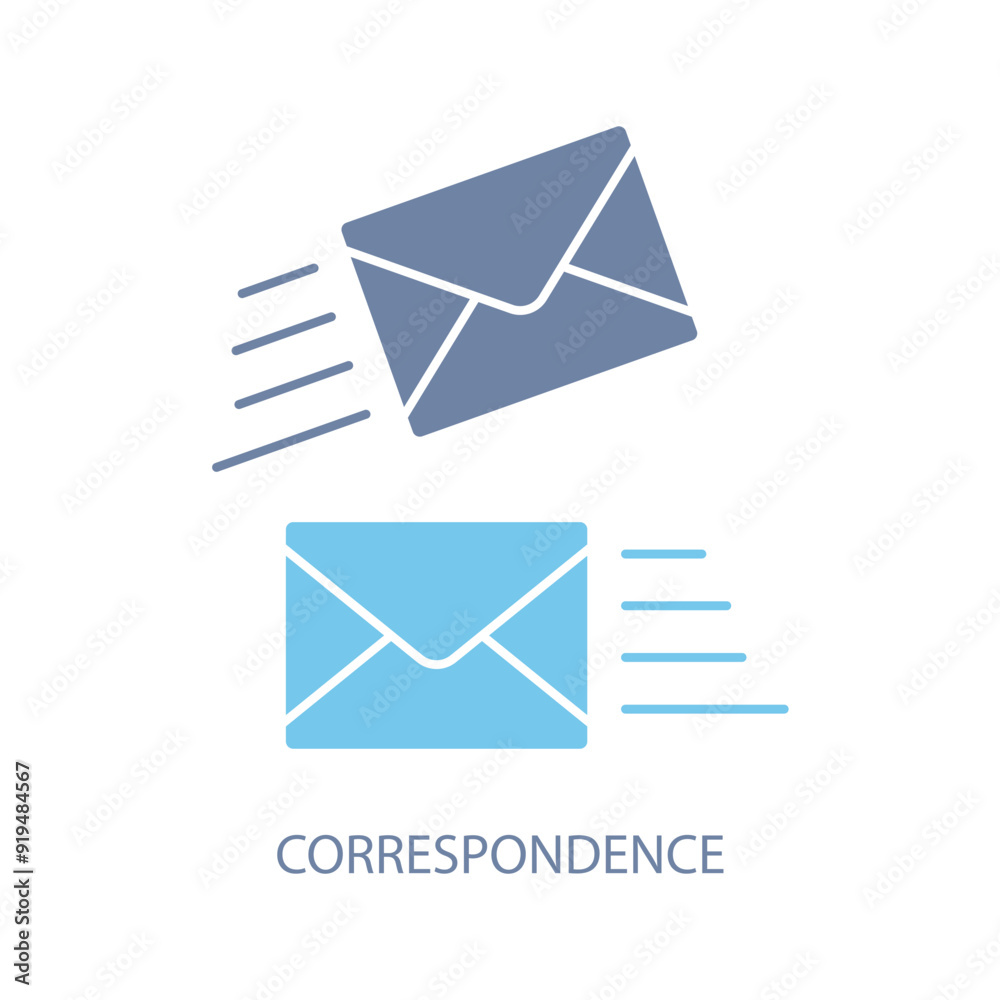 correspondence concept line icon. Simple element illustration. correspondence concept outline symbol design. correspondence concept line icon. Simple element illustration. correspondence concept outline symbol design.
