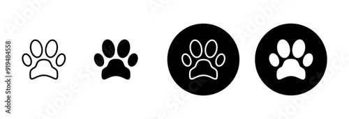 Paw icon vector isolated on white background. Paw Print icon