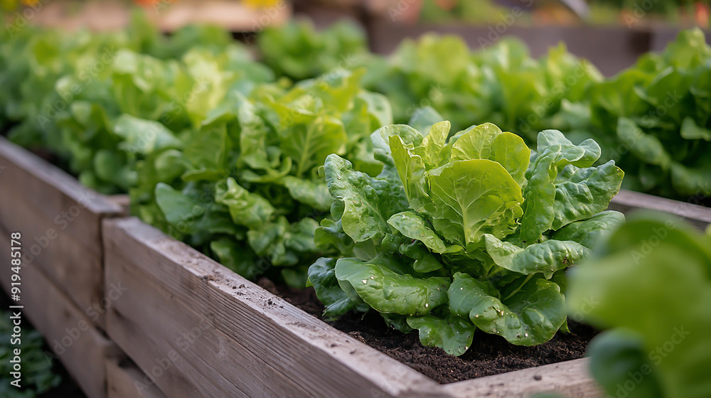 growing lettuce in raised beds, gardening, taken using a Canon EOS R camera growing lettuce in raised beds, gardening, taken using a Canon EOS R camera
