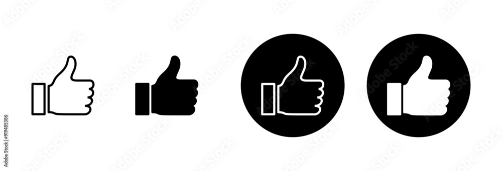 like icon vector isolated on white background. Thumbs up icon. social media icon