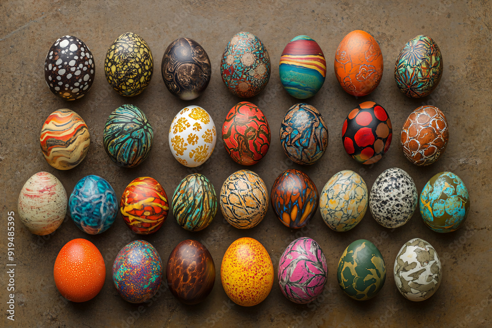 Easter Eggs with Colorful Patterns. Easter Eggs with Colorful Patterns.