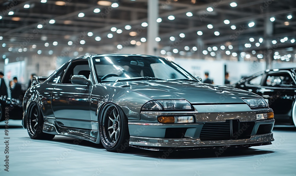 Custom Grey Coupe at a Car Show Custom Grey Coupe at a Car Show