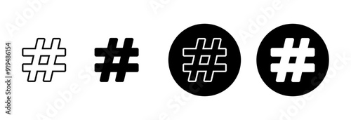 Hashtag icon vector isolated on white background. hashtag vector icon