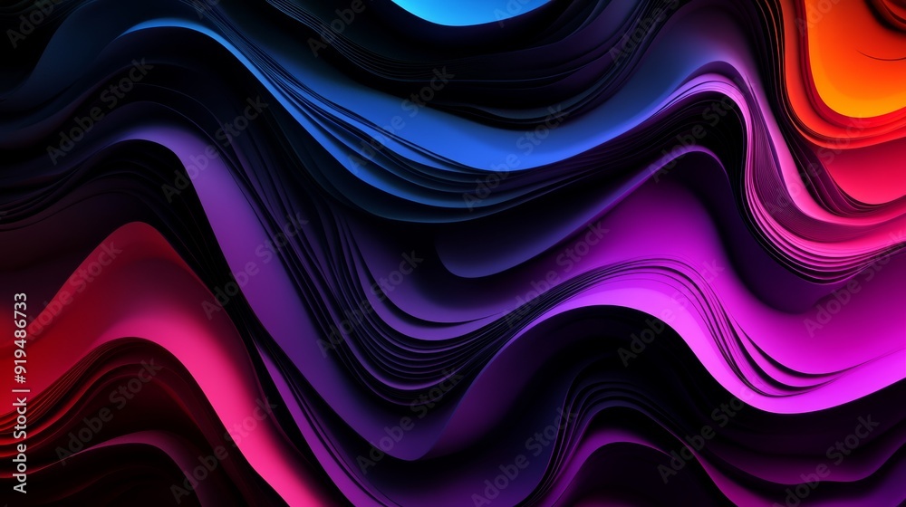 3D render of abstract light emitter glass with iridescent holographic neon vibrant gradient wave texture. Ideal for banners, wallpapers, headers, posters, or covers. 3D render of abstract light emitter glass with iridescent holographic neon vibrant gradient wave texture. Ideal for banners, wallpapers, headers, posters, or covers.
