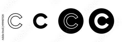 Copyright icon vector isolated on white background. copyright symbols