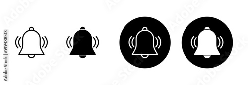 Bell Icon vector isolated on white background. Notification symbol. Bell vector icon