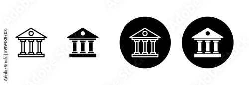 Bank icon vector isolated on white background. bank vector icon, museum, university