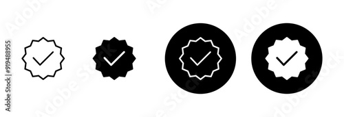 Approved icon vector isolated on white background. Certified Medal Icon vector. check mark