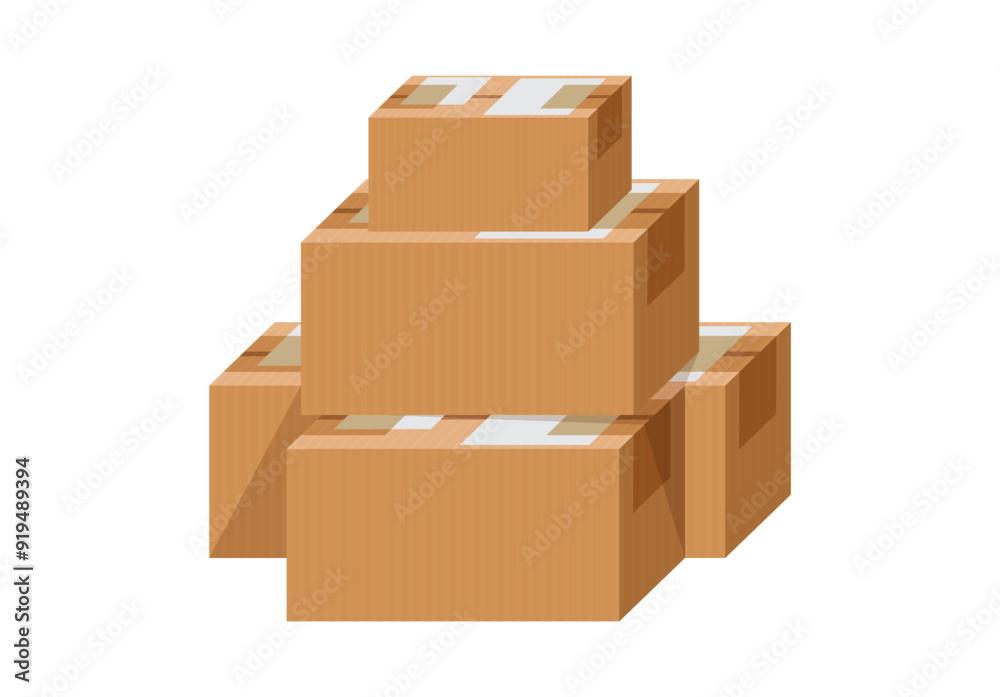 postal parcel box, carton shipping box, brown corrugated box, cardboard postage box for transportation