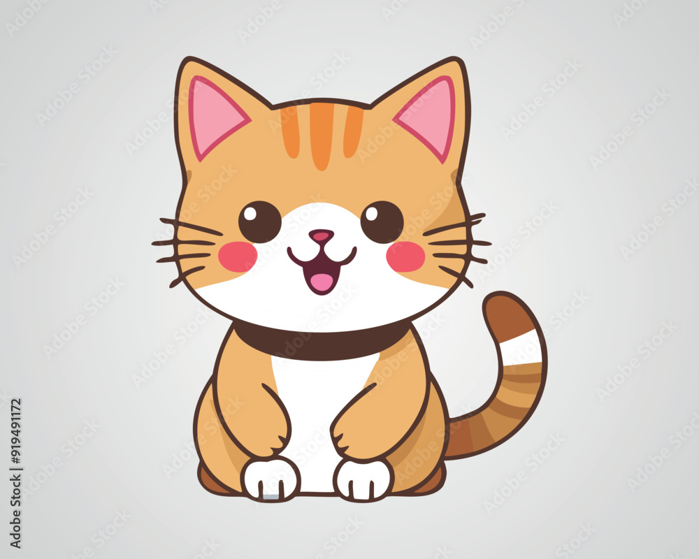 Cute Cat Icon Vector | Adorable Feline Character Design Cute Cat Icon Vector | Adorable Feline Character Design