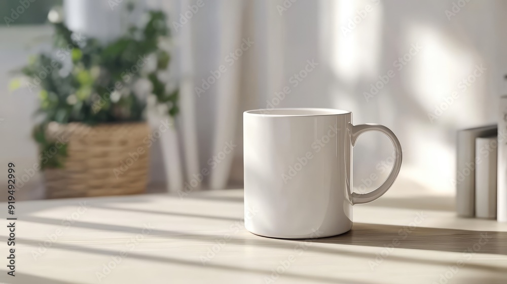 White ceramic mug installation in home interior. Ai generation White ceramic mug installation in home interior. Ai generation