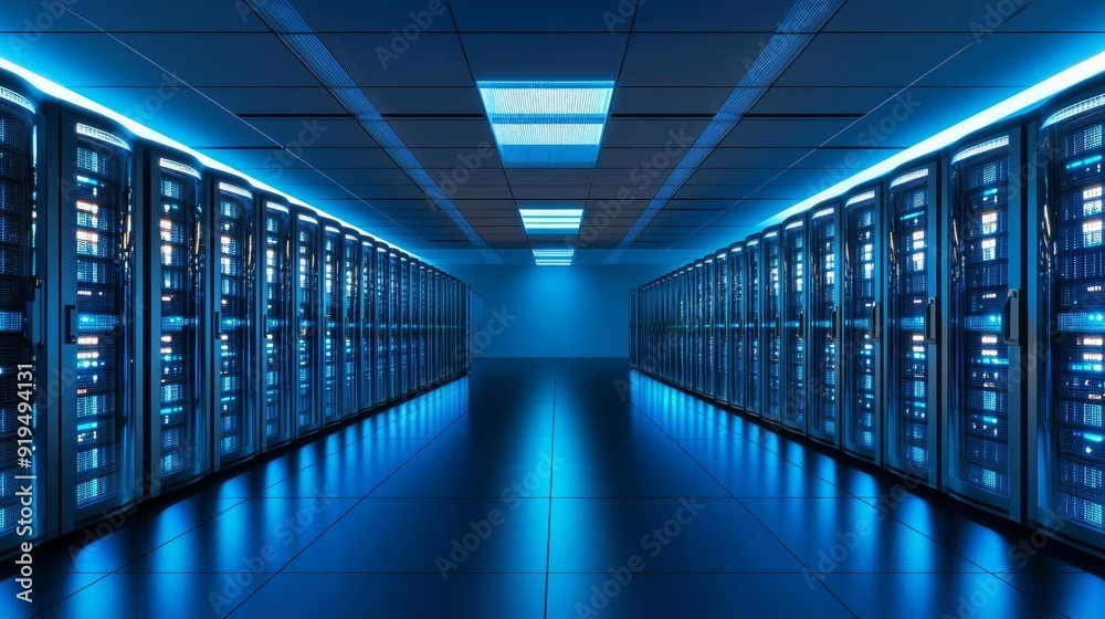 In the Data Center: A Visual Representation of Server Racks. Stock Image In the Data Center: A Visual Representation of Server Racks. Stock Image
