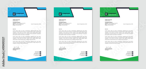 Creative letterhead design professional corporate business letter template