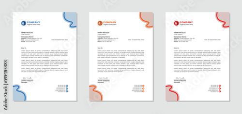 Creative letterhead design professional corporate business letter template