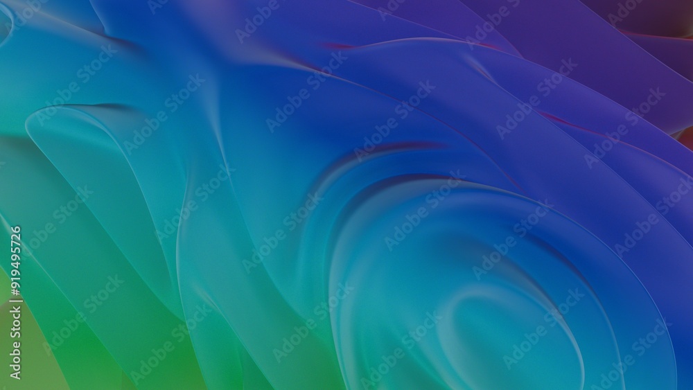Fototapeta premium Abstract Fluid Gradient in Green and Blue Tones with Subtle Motion