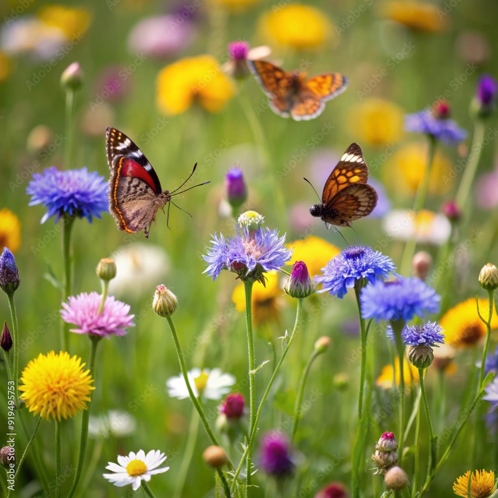 Vibrant Wildflower Meadow With Butterflies for Nature Enthusiasts and Garden Lovers Vibrant Wildflower Meadow With Butterflies for Nature Enthusiasts and Garden Lovers