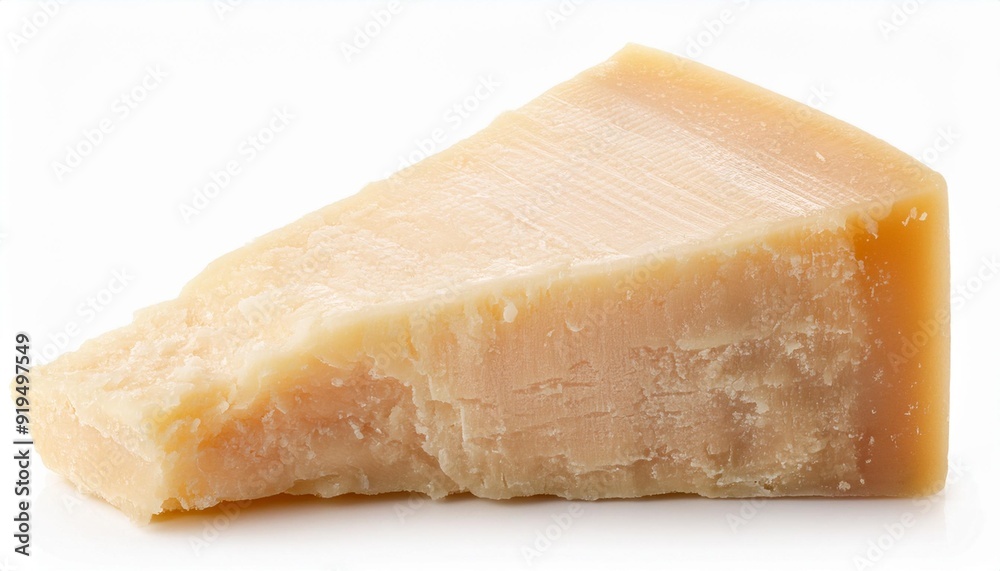 Parmesan cheese (Parmigiano, Grana) isolated on white background. Hard mature cheese, macro, studio shot Parmesan cheese (Parmigiano, Grana) isolated on white background. Hard mature cheese, macro, studio shot