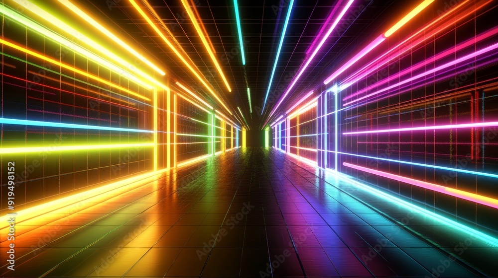 An abstract neon light background, empty space scene, spotlight in the dark, a virtual reality background, a cyber futuristic sci-fi background, a photograph of the street floor for a mock-up. An abstract neon light background, empty space scene, spotlight in the dark, a virtual reality background, a cyber futuristic sci-fi background, a photograph of the street floor for a mock-up.