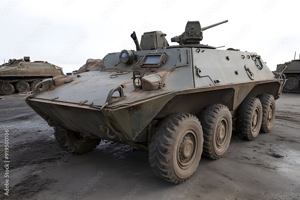 Soviet Armored Might: A BRDM-2 amphibious scout car, a relic of the Cold War, stands ready, its formidable presence a stark reminder of past conflicts. Soviet Armored Might: A BRDM-2 amphibious scout car, a relic of the Cold War, stands ready, its formidable presence a stark reminder of past conflicts.