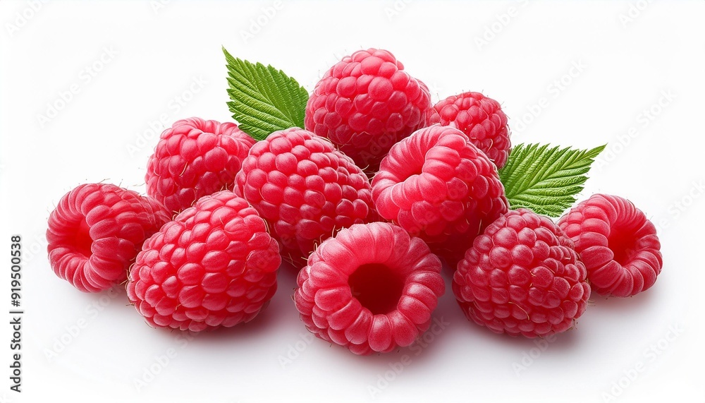 Ripe raspberries isolated on a white background. Ripe raspberries isolated on a white background.