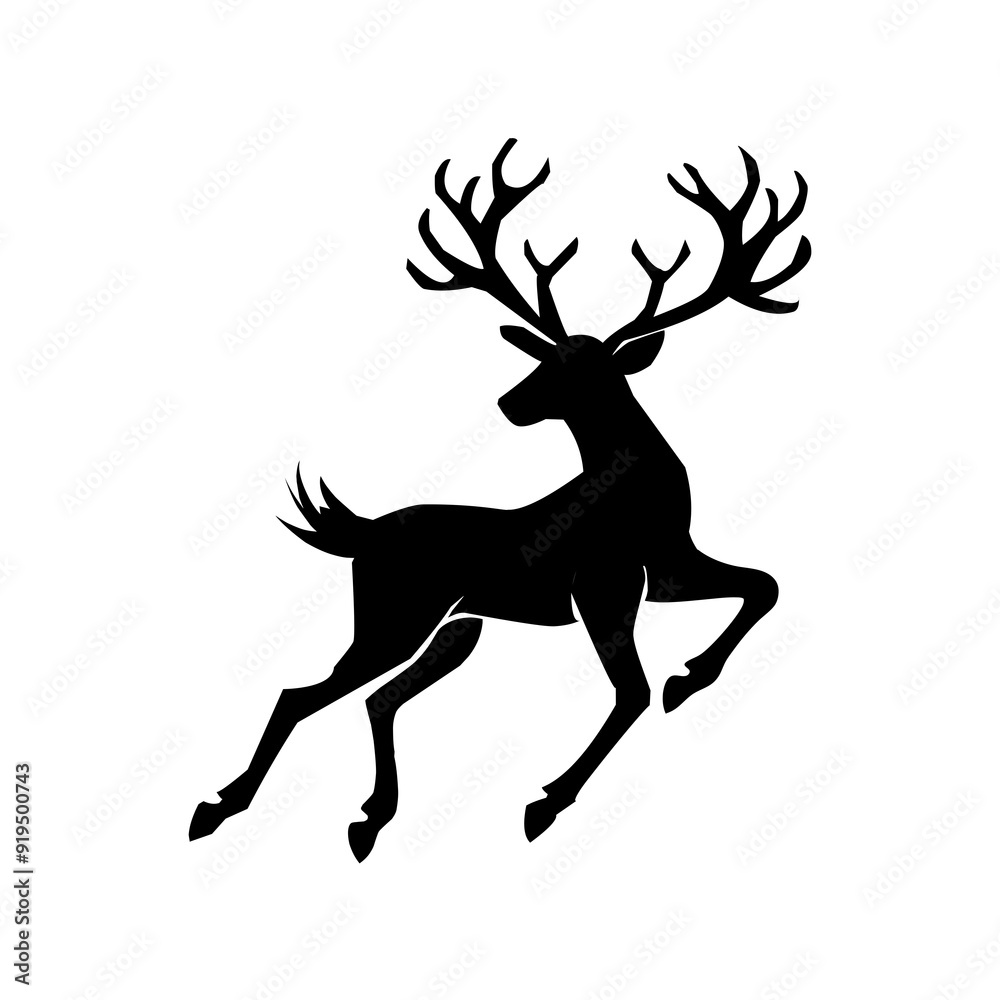 Fototapeta premium Vector deer in silhouette