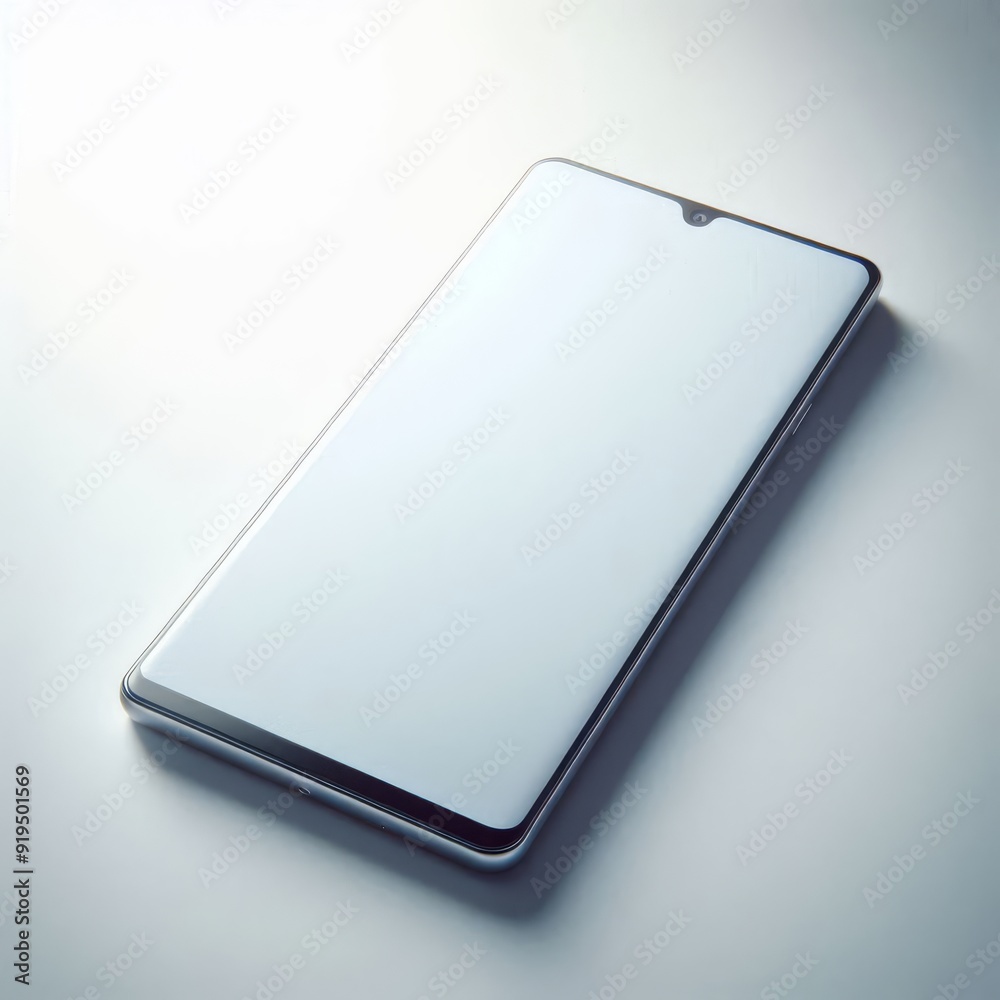 a black phone with a white screen is laying on a marble surface. a black phone with a white screen is laying on a marble surface.
