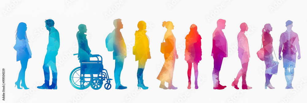Watercolor silhouettes of people of different ages reflect the concept of Family Day, care and mutual understanding between generations to preserve mental and emotional health. The banner Watercolor silhouettes of people of different ages reflect the concept of Family Day, care and mutual understanding between generations to preserve mental and emotional health. The banner