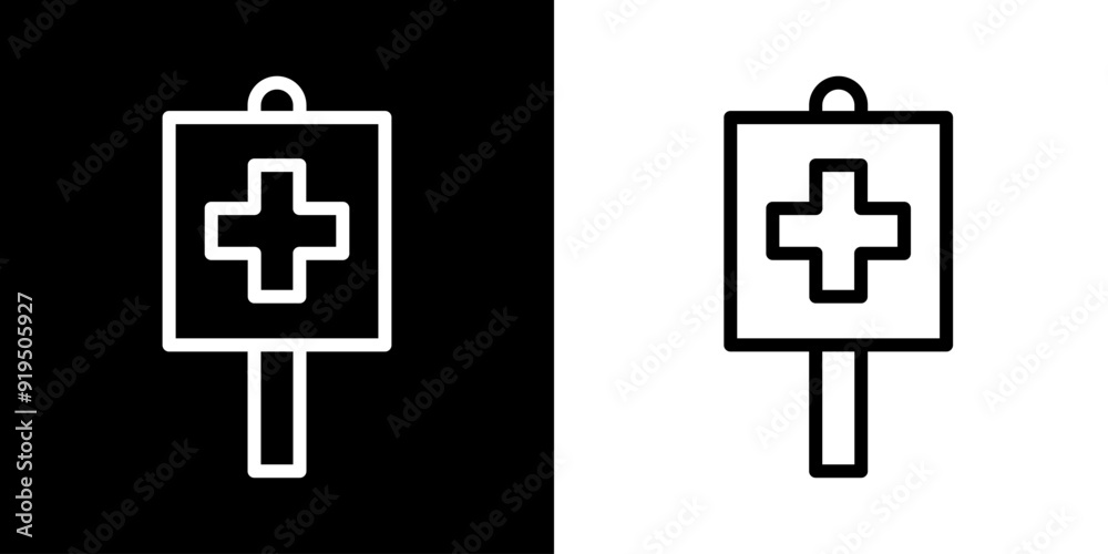 Fototapeta premium Health sign icon. Health. Medical. Hospital. Black icon. Silhouette icon.