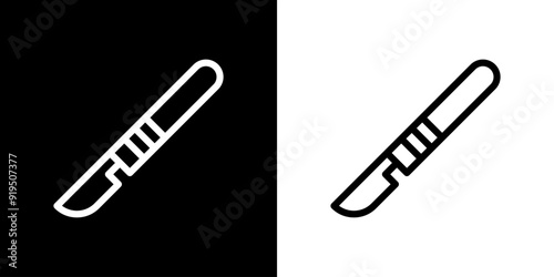 Scalpel icon. Health. Medical. Hospital. Black icon. Silhouette icon.