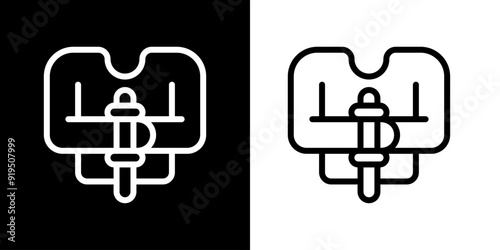 Strait Jacket icon. Health. Medical. Hospital. Black icon. Silhouette icon.