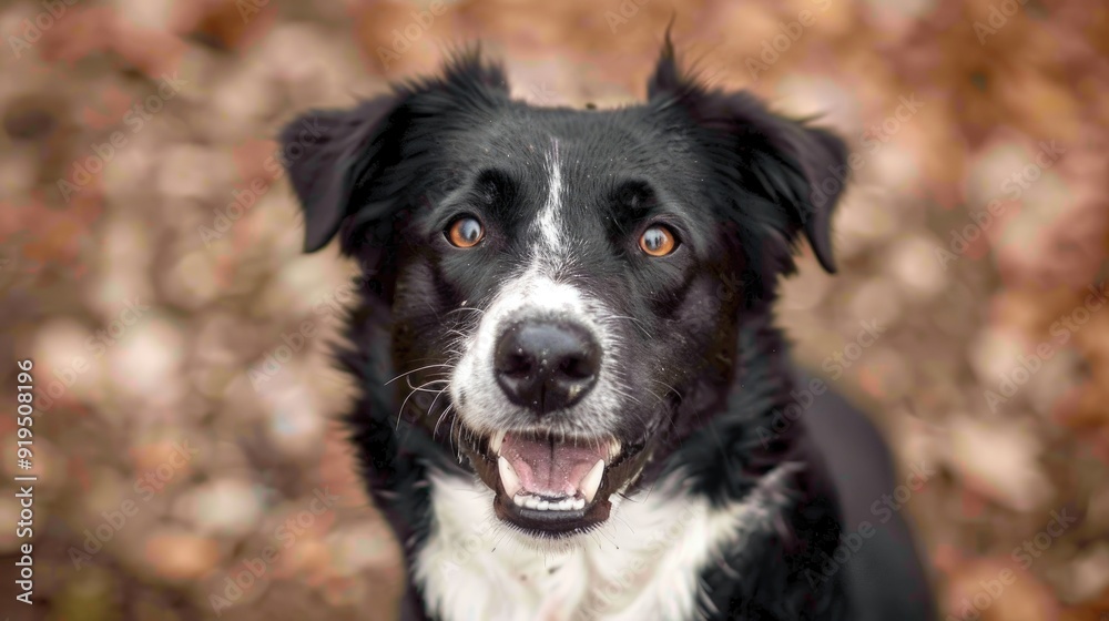 Attentive Border Collie Mix Dog in Happy Pose Attentive Border Collie Mix Dog in Happy Pose